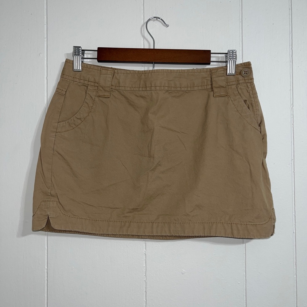 Old Navy Y2K Khaki Cargo Mini Skirt Women Size‎ 2 Preppy Streetwear Academia